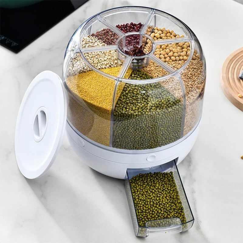SAVEFOOD - Dispenser de Alimentos Giratório com 6 Compartimentos